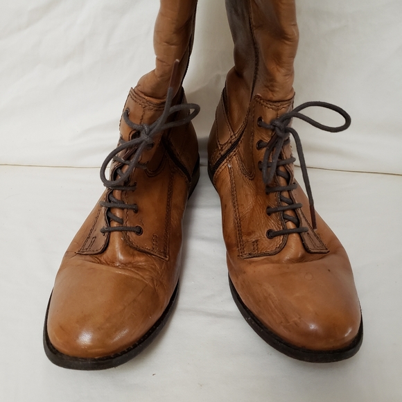 Riding Boot Knee High Carmel Zippered Buckles Laces Very Comfortable S-41 - Picture 3 of 9